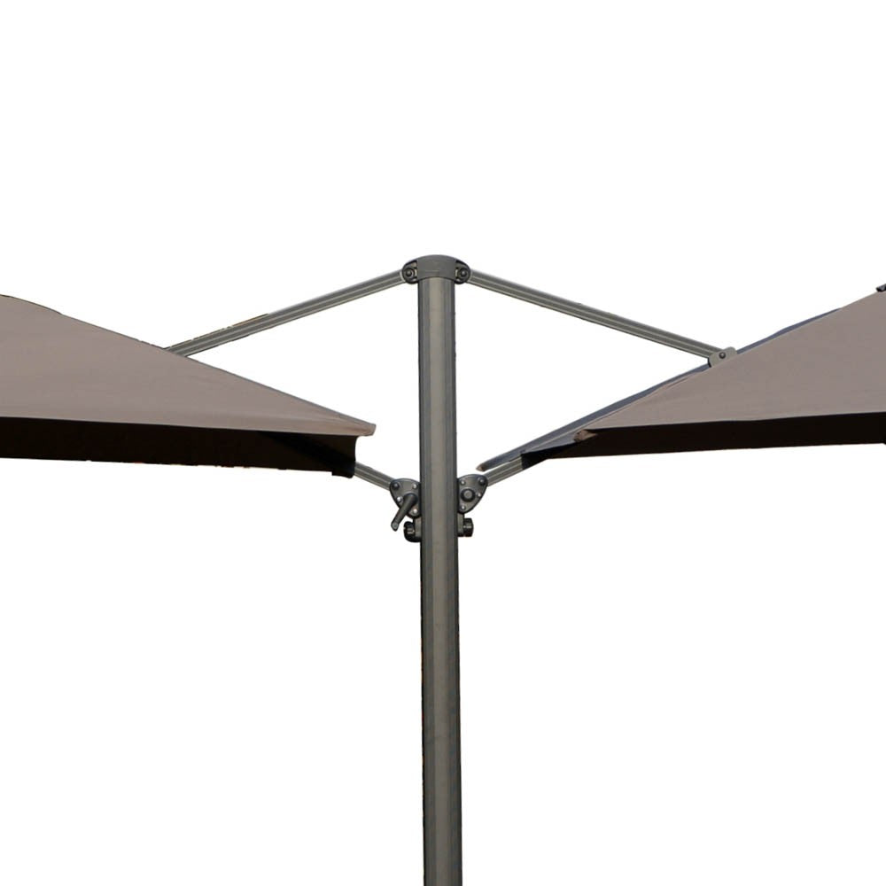 Maestrale – ombrellone doppio a braccio 300x300 cm con supporto centrale