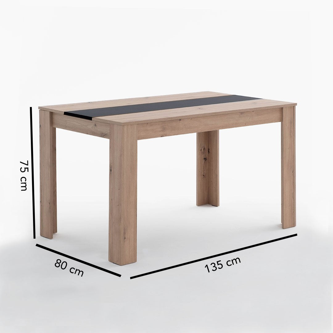 Ulisse – tavolo in melaminico effetto cemento con fascia contrasto