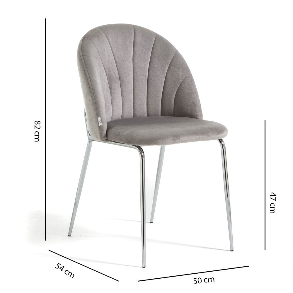 Sonia – sedia in velluto con schienale interno trapuntato