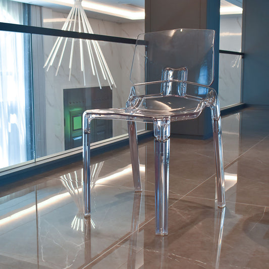 Futura – sedia trasparente in policarbonato dal design minimal
