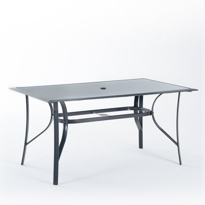 Sanremo – set da giardino con tavolo, 4 sedie reclinabili e ombrellone