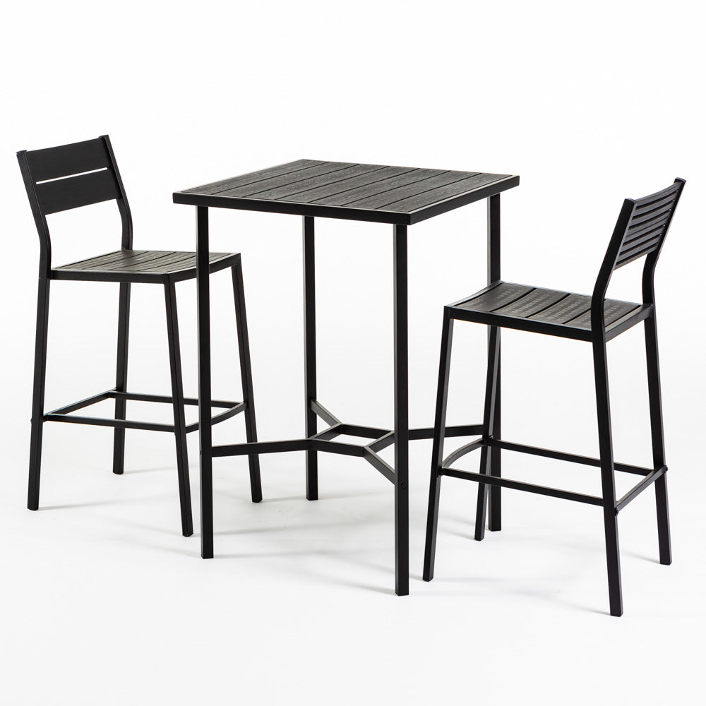 Dante & Beatrice set aperitivo con tavolo alto e 2 sgabelli, colore antracite
