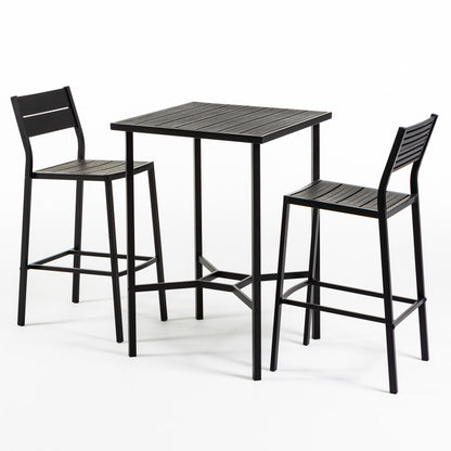 Dante & Beatrice set aperitivo con tavolo alto e 2 sgabelli, colore antracite