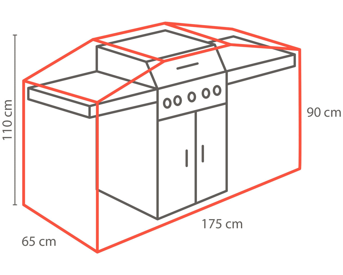 Cover barbecue impermeabile anti UV con chiusura in velcro
