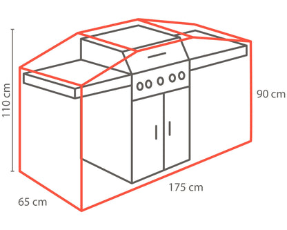 Cover barbecue impermeabile anti UV con chiusura in velcro