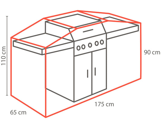 Cover barbecue impermeabile anti UV con chiusura in velcro