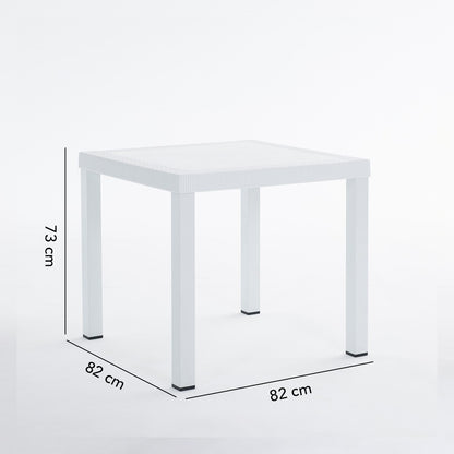 Raul – tavolo in alluminio e polipropilene effetto rattan