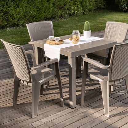 Raul – tavolo in alluminio e polipropilene effetto rattan