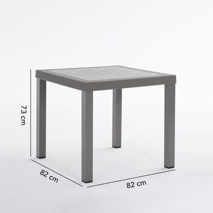Raul – tavolo in alluminio e polipropilene effetto rattan