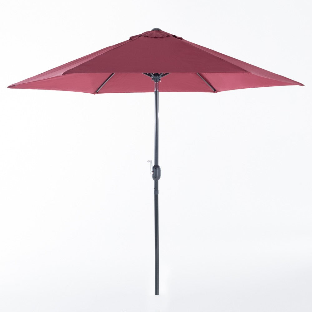 Levante – ombrellone esagonale da giardino 270 cm con manovella, colore bordeaux