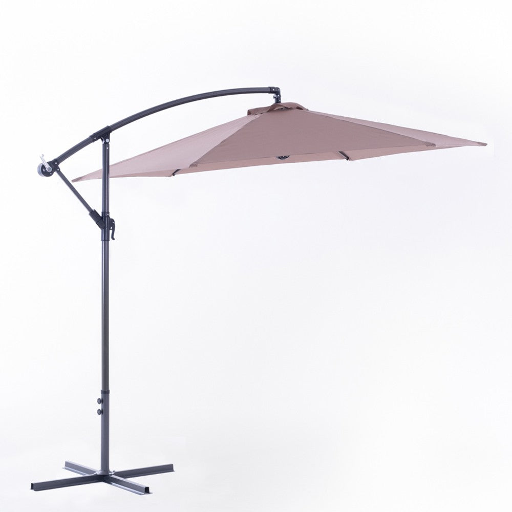 Ponente – ombrellone a palo laterale 290 cm per giardino e terrazzo, colore tortora
