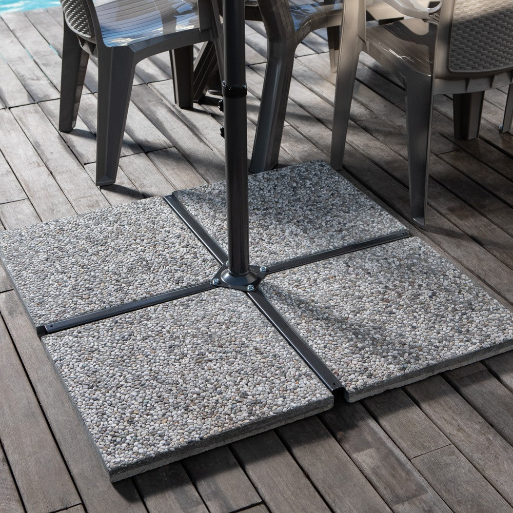 Bora – set 4 piastre in cemento per base ombrellone a braccio