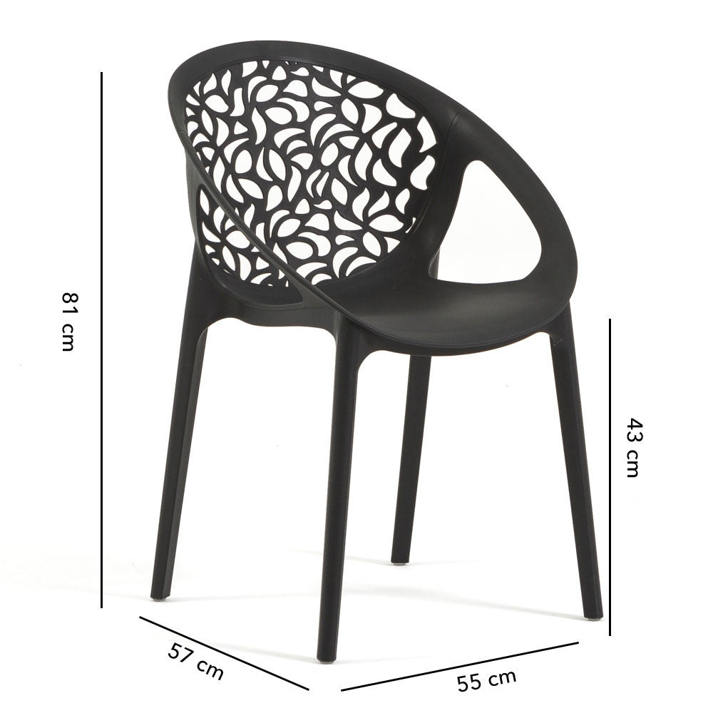 Ambra – sedia in polipropilene da giardino dal design traforato