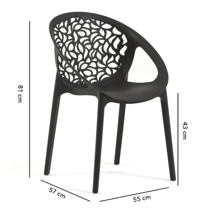 Ambra – sedia in polipropilene da giardino dal design traforato