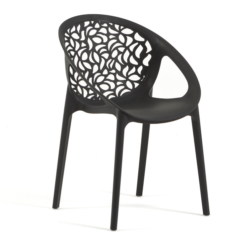 Ambra – sedia in polipropilene da giardino dal design traforato