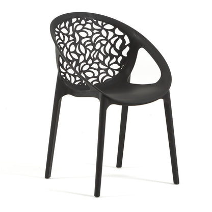 Ambra – sedia in polipropilene da giardino dal design traforato