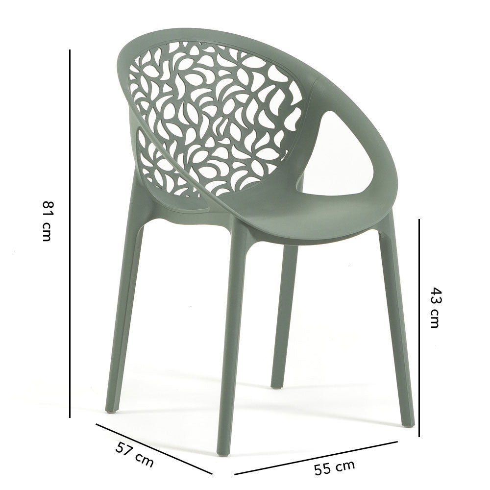 Ambra – sedia in polipropilene da giardino dal design traforato