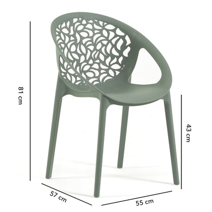 Ambra – sedia in polipropilene da giardino dal design traforato