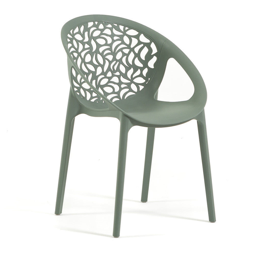 Ambra – sedia in polipropilene da giardino dal design traforato