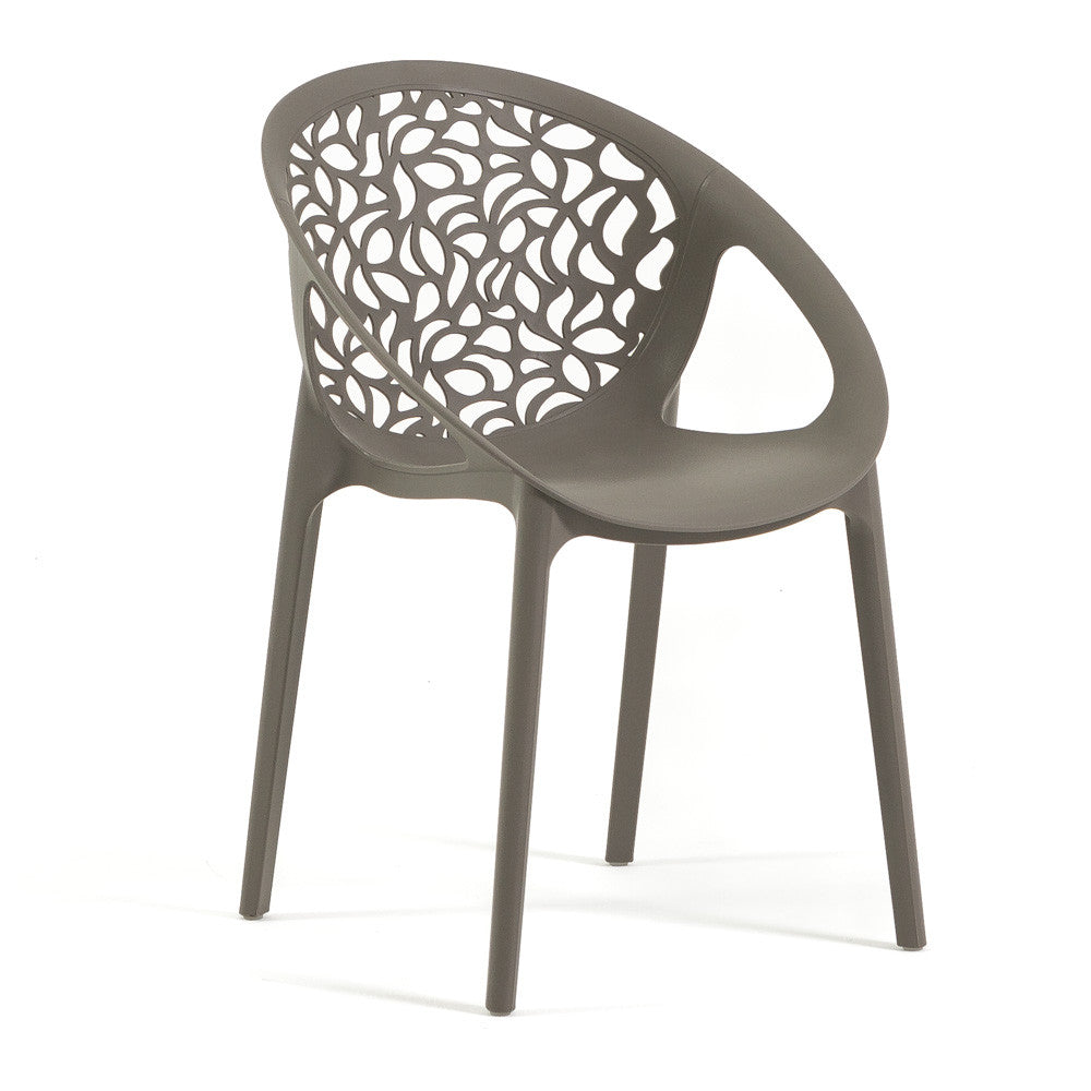 Ambra – sedia in polipropilene da giardino dal design traforato