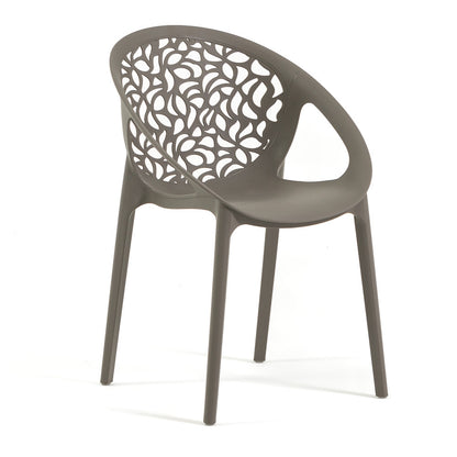 Ambra – sedia in polipropilene da giardino dal design traforato
