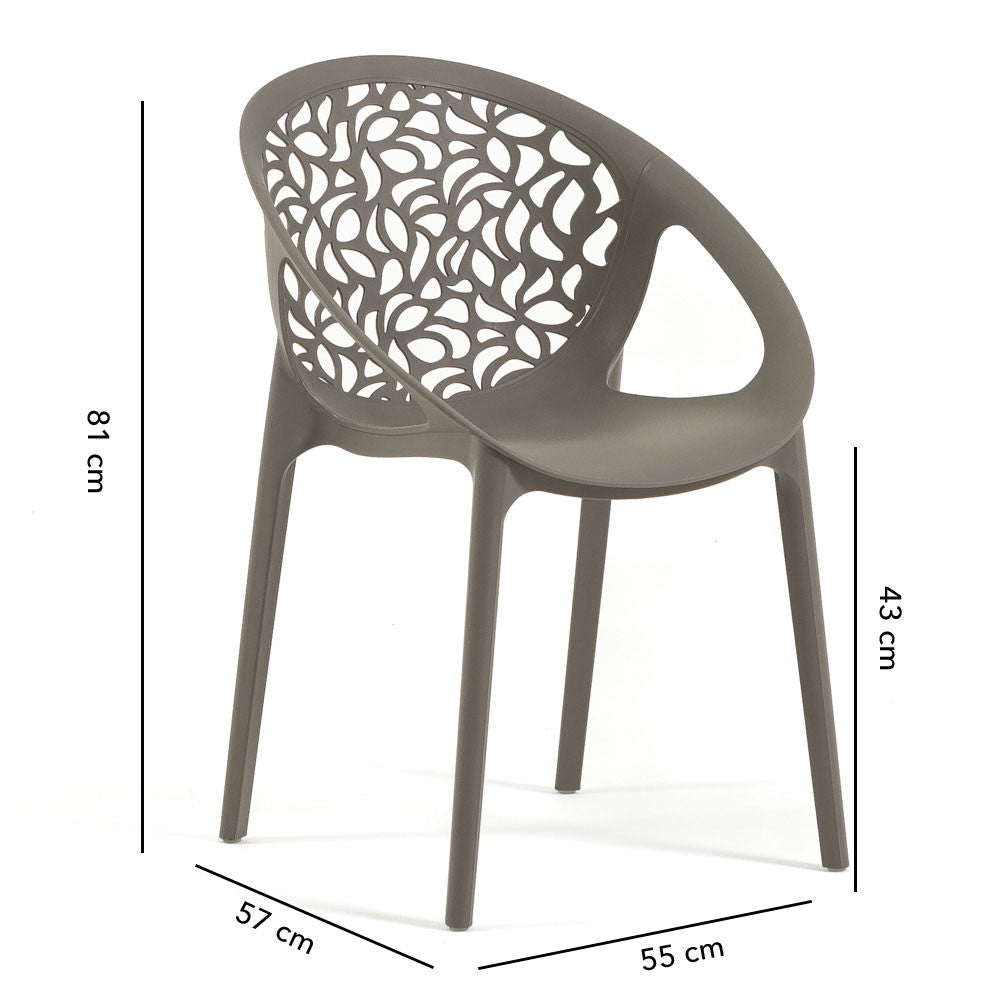 Ambra – sedia in polipropilene da giardino dal design traforato