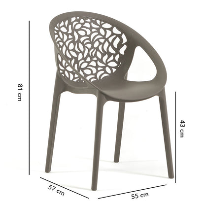 Ambra – sedia in polipropilene da giardino dal design traforato