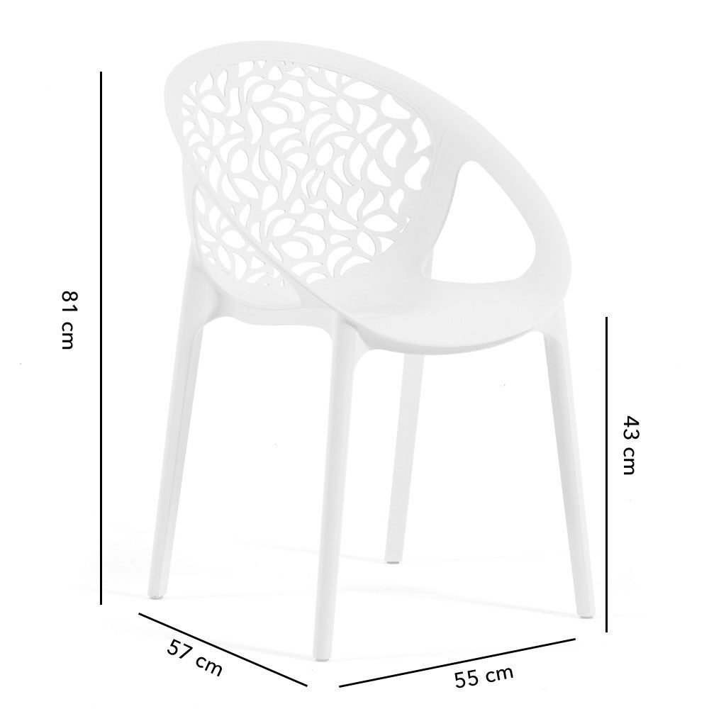 Ambra – sedia in polipropilene da giardino dal design traforato