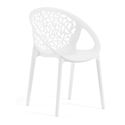 Ambra – sedia in polipropilene da giardino dal design traforato