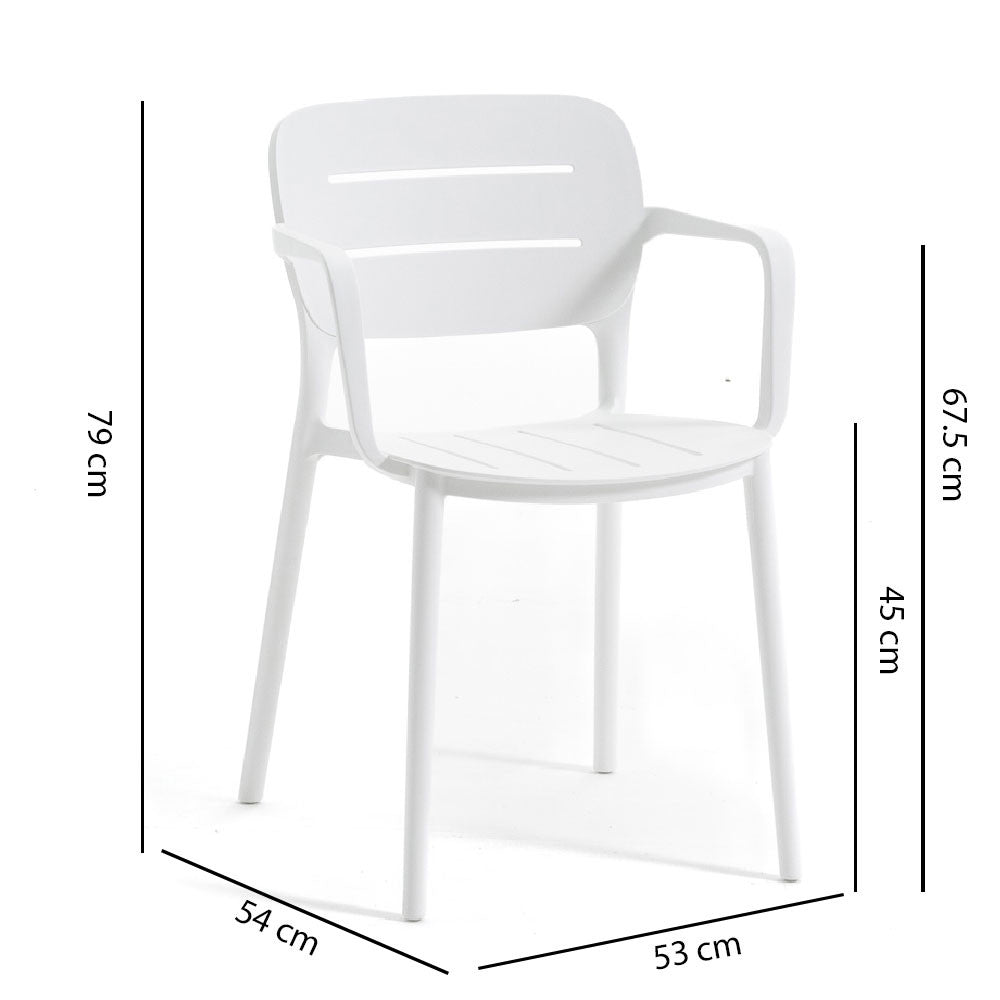 Dora – sedia da esterno in polipropilene impilabile