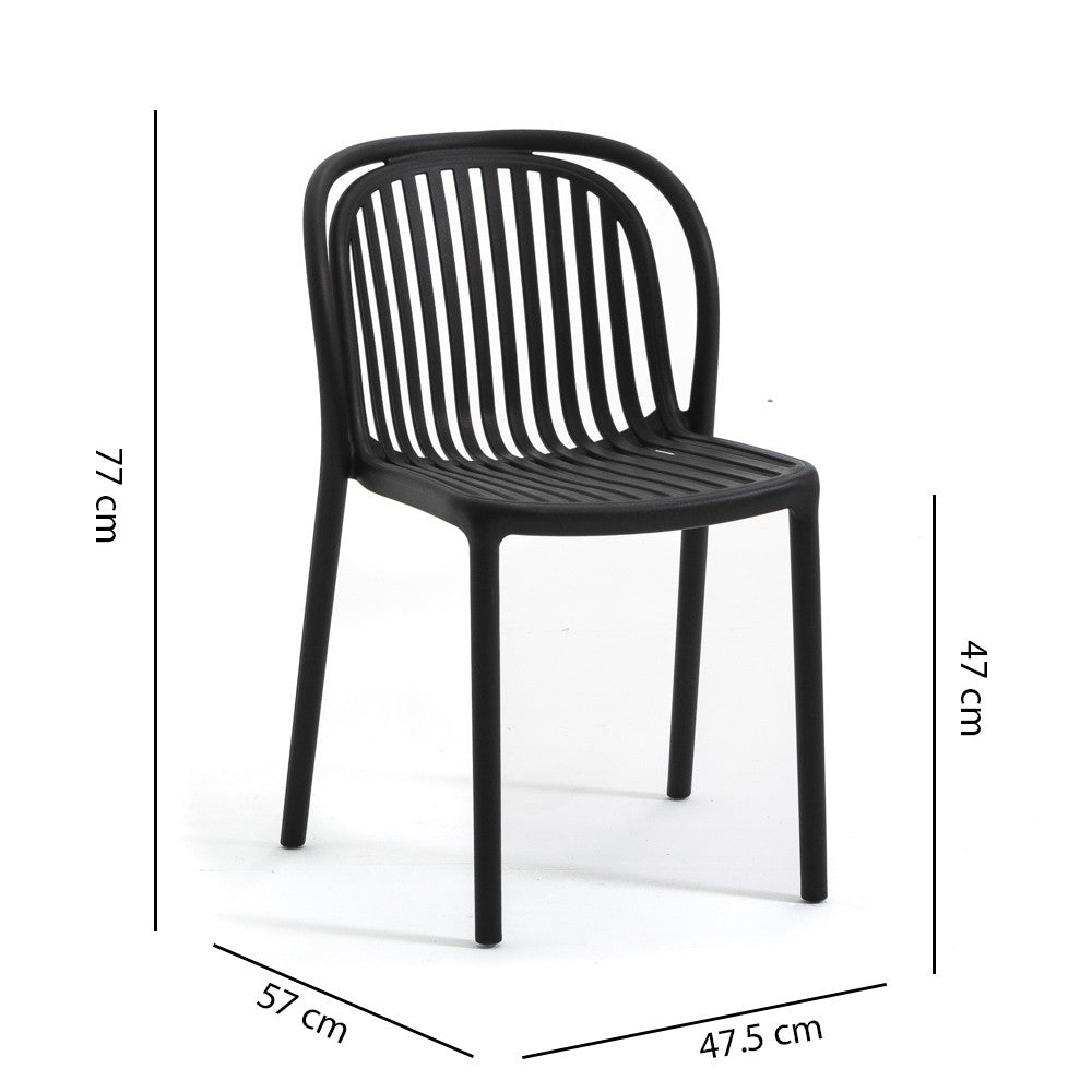 Eloisa – sedia da esterno in resina con struttura a listelli