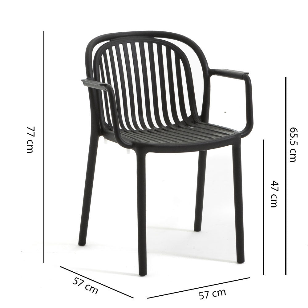 Eloisa – sedia da esterno in resina con struttura a listelli