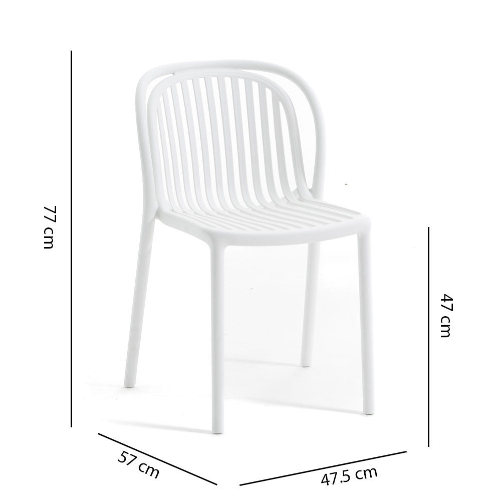 Eloisa – sedia da esterno in resina con struttura a listelli