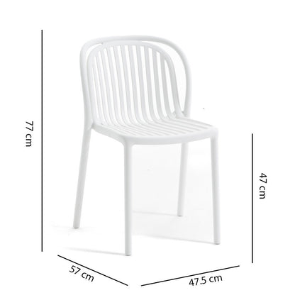Eloisa – sedia da esterno in resina con struttura a listelli