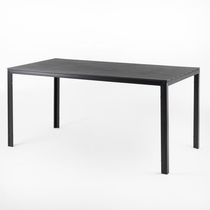 Thomas – tavolo in acciaio e polietilene effetto legno, colore antracite, dimensione 156x78 cm