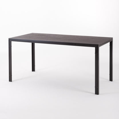 Thomas – tavolo in acciaio e polietilene effetto legno, colore moka, dimensione 156x78 cm