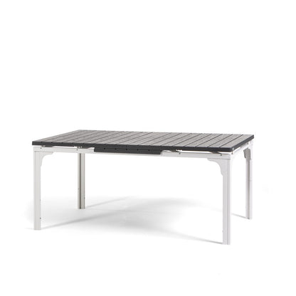 Thomas XL – tavolo allungabile acciaio e polietilene, colore bianco/ardesia