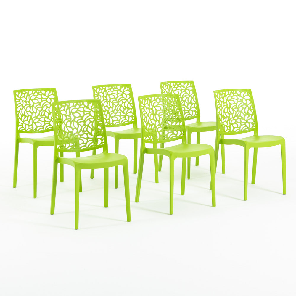 Anna – sedia in polipropilene monoblocco impilabile, colore lime
