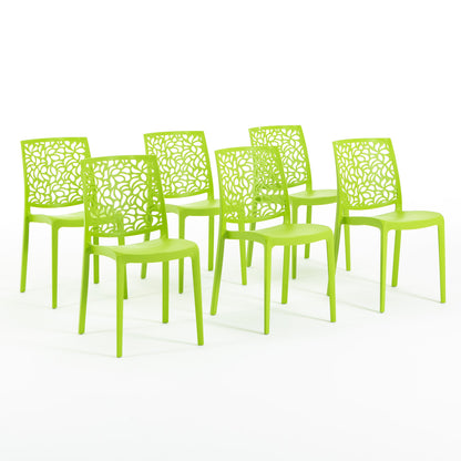 Anna – sedia in polipropilene monoblocco impilabile, colore lime