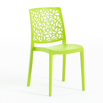 Anna – sedia in polipropilene monoblocco impilabile, colore lime