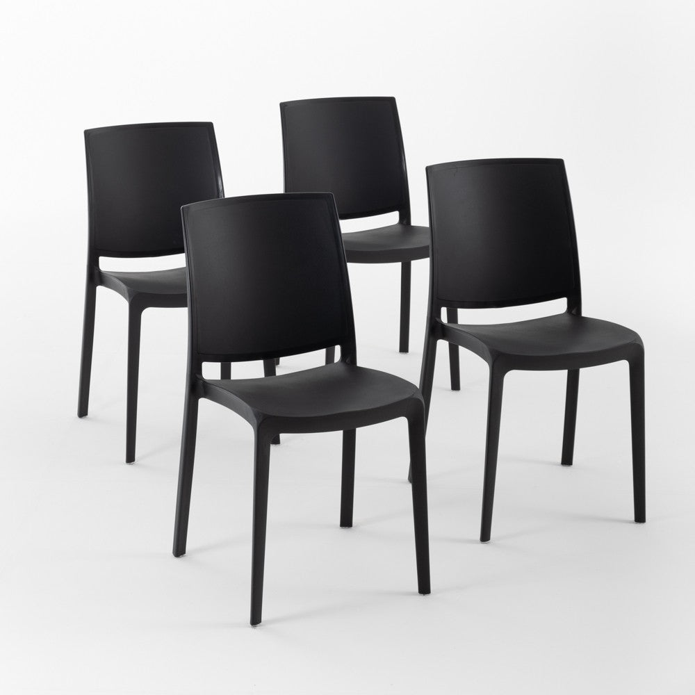 Carmen – sedia in polipropilene dal design lineare, colore antracite