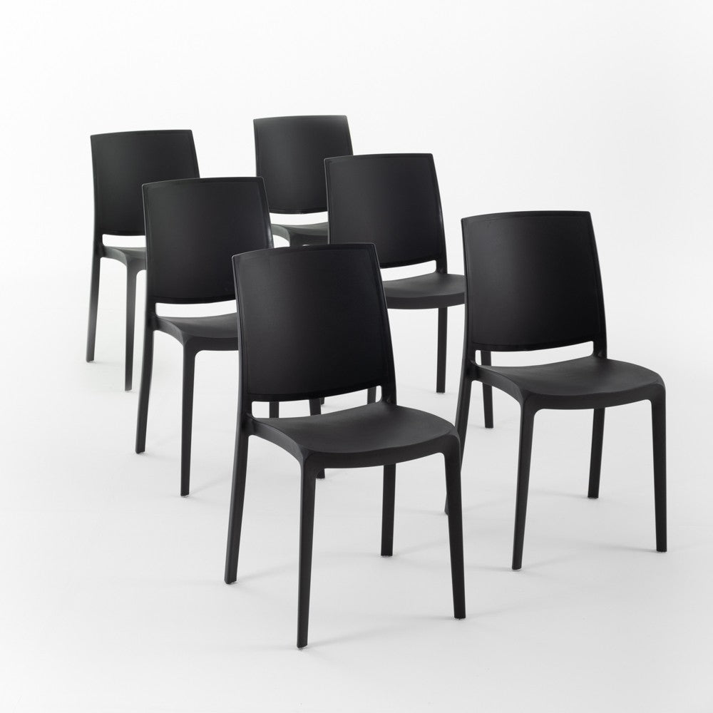 Carmen – sedia in polipropilene dal design lineare, colore antracite