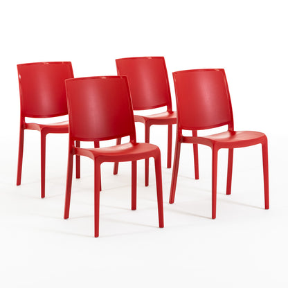 Carmen – sedia in polipropilene dal design lineare, colore rosso