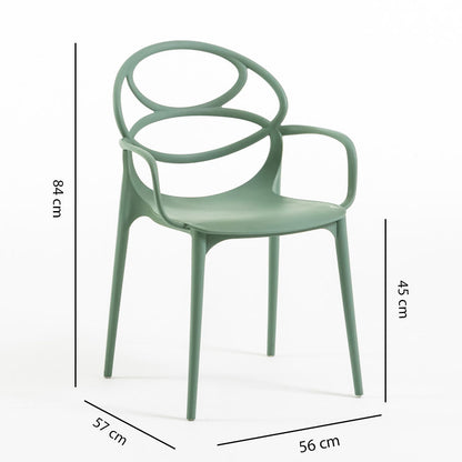 Charlotte – sedia in resina monoblocco con braccioli