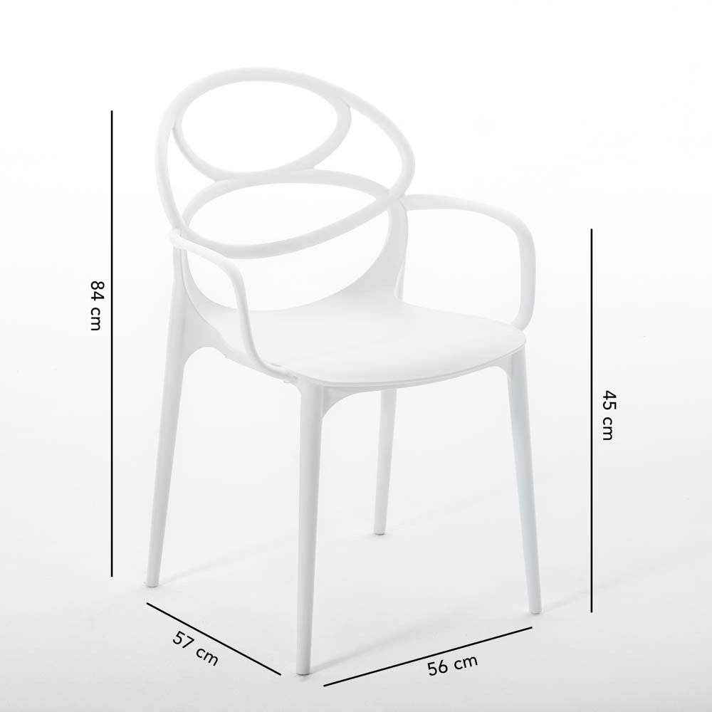 Charlotte – sedia in resina monoblocco con braccioli