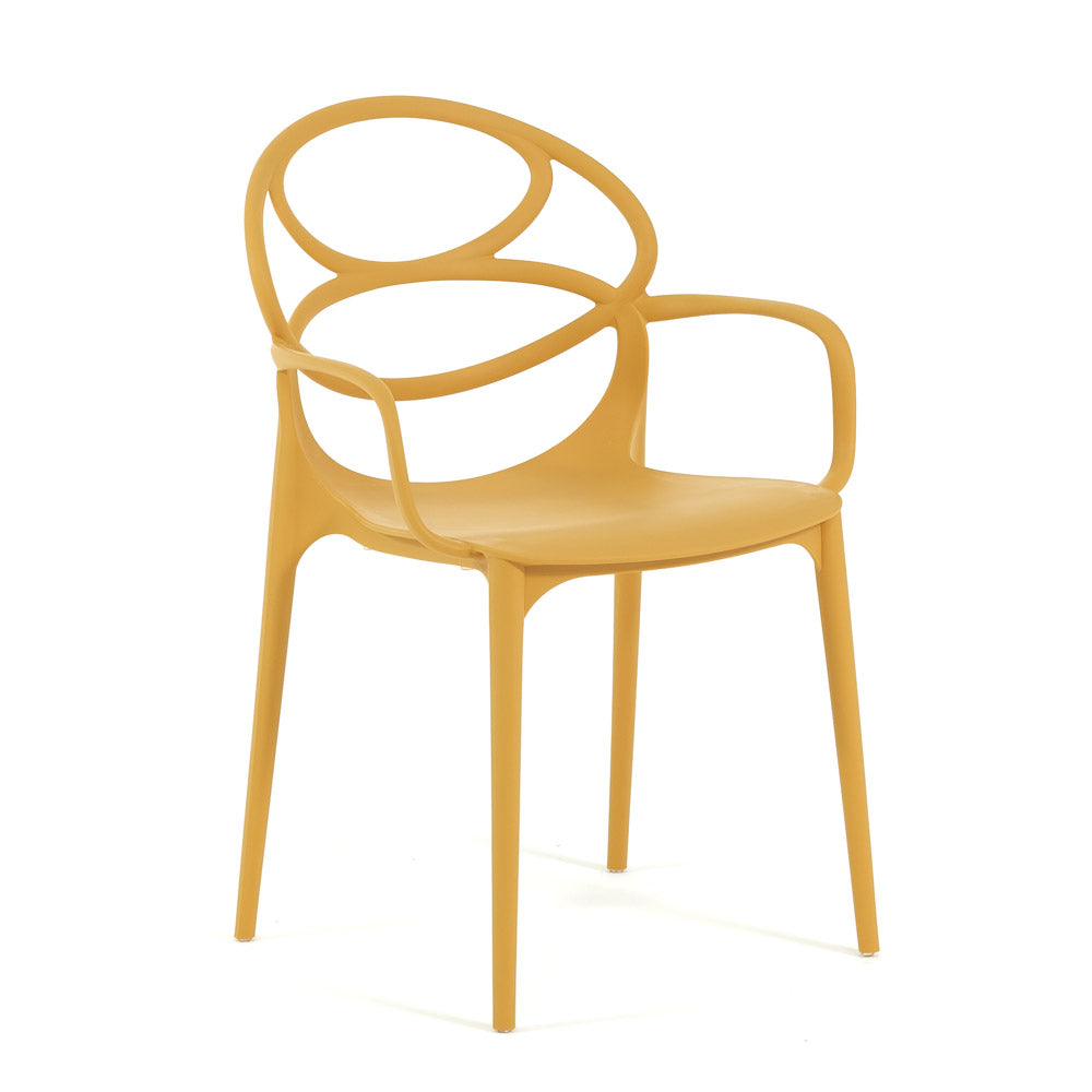 Charlotte – sedia in resina monoblocco con braccioli