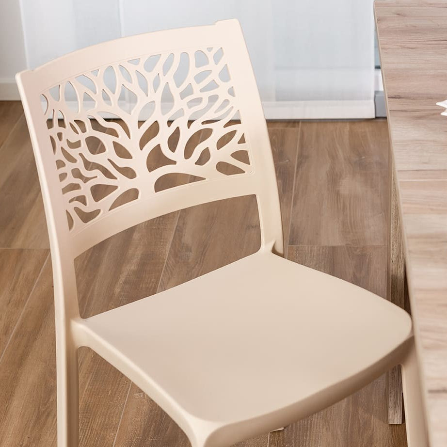 Flora – sedia in polipropilene con schienale albero della vita