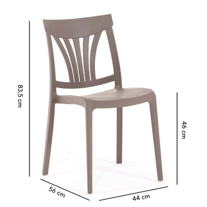 Gina – sedia in polipropilene con schienale classico