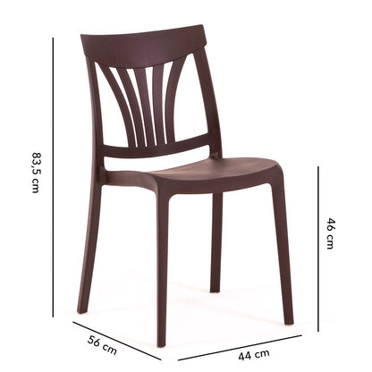 Gina – sedia in polipropilene con schienale classico
