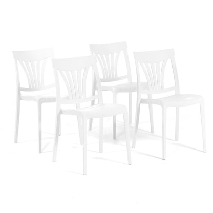 Gina – sedia in polipropilene con schienale classico, colore bianco